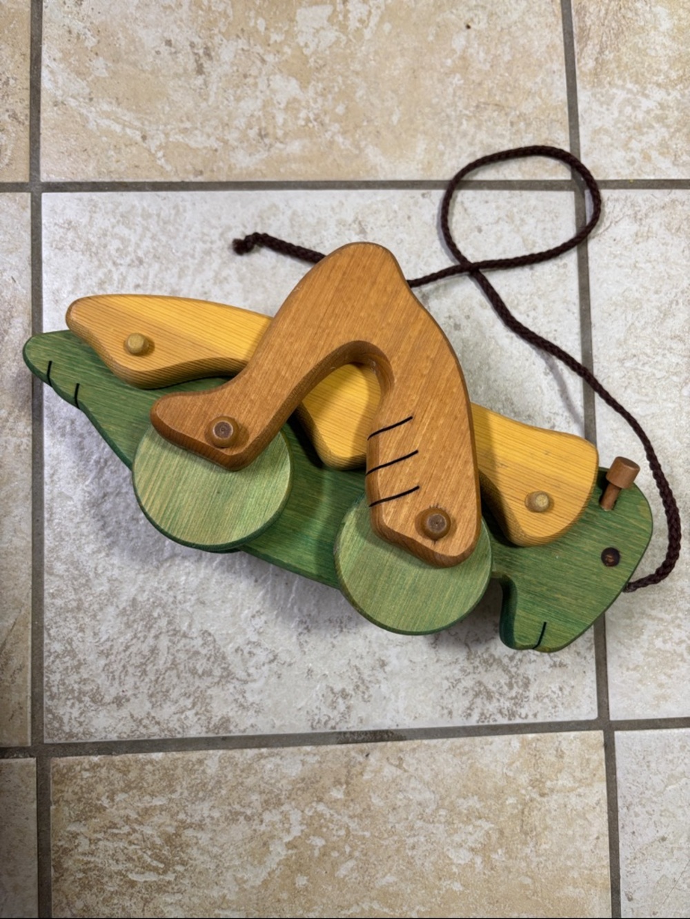 Wooden Grasshopper Pull Toy
